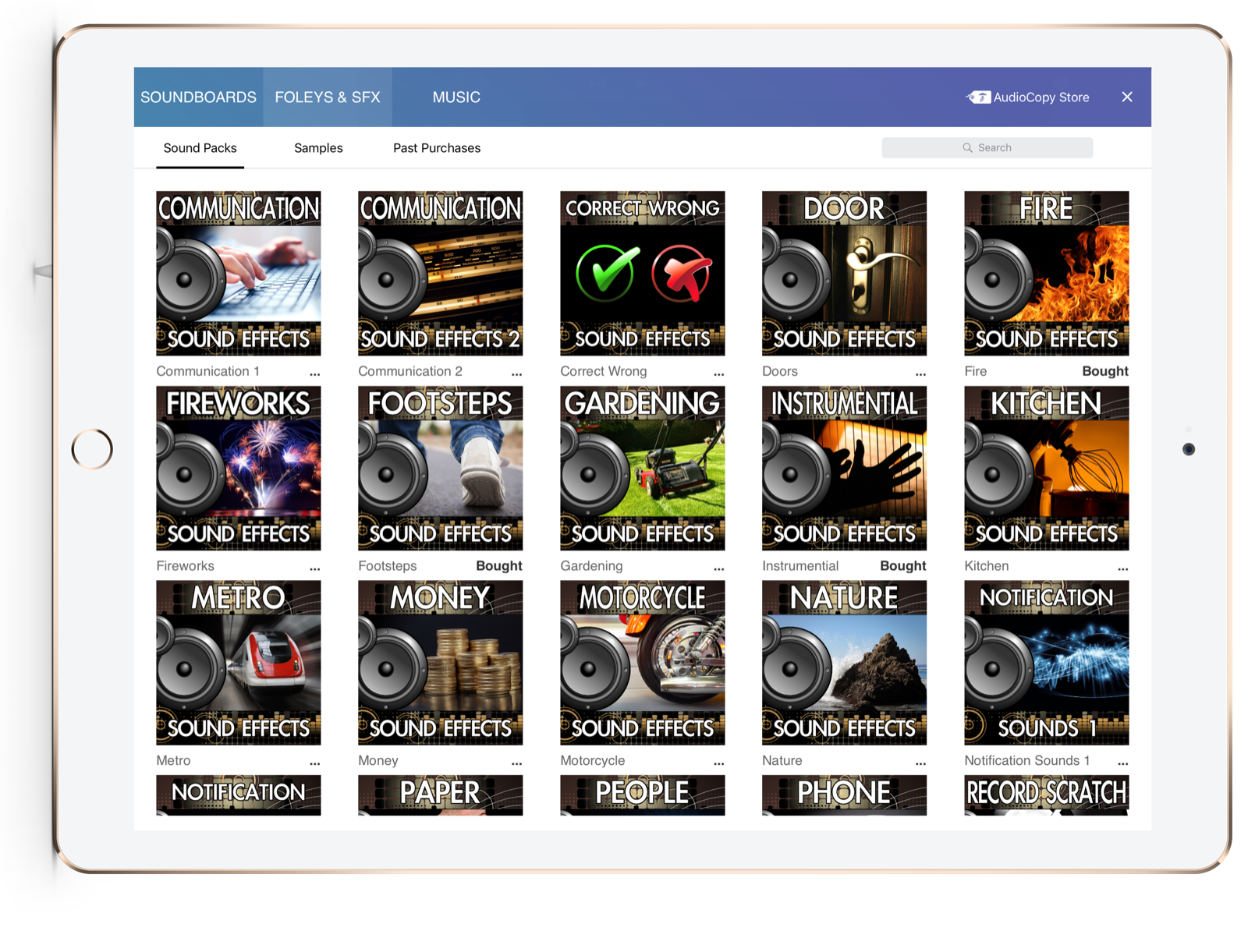 Sound packs on iPad