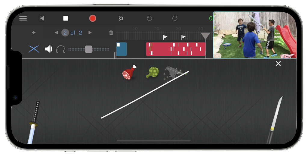The Swords soundboard on iPhone