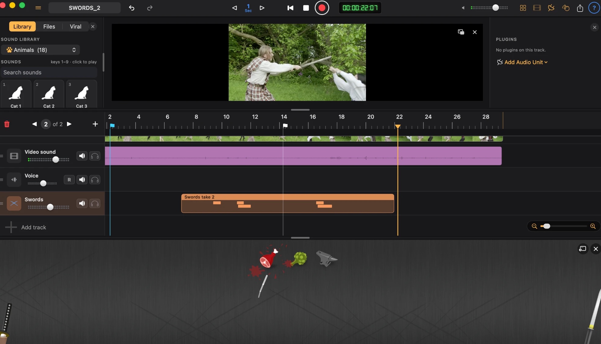 Performing the Swords board along with a sword fight